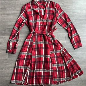 NWT Banana Republic Factory Long Sleeve Tie Waist Button Down Dress